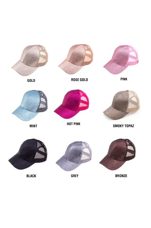 CC Glitter Messy Bun Hat Cap - Image 4