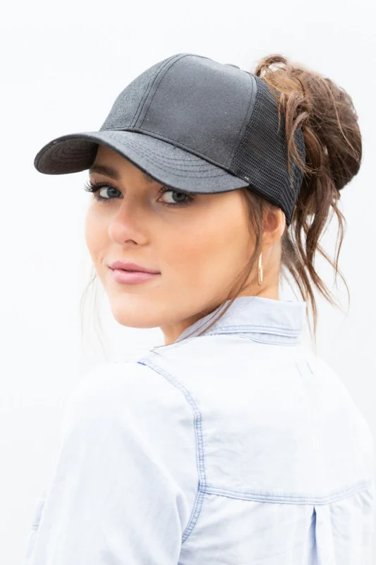 CC Glitter Messy Bun Hat Cap - Image 5