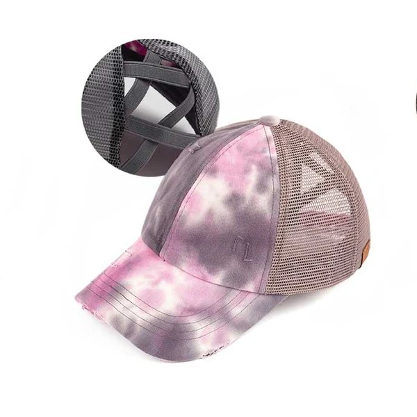 CC Tie Dye Criss-Cross Ponytail Cap Hat - Image 20