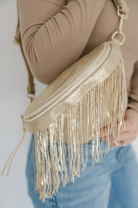 Charlie Metallic Removable Fringe Western Style Vegan Suede - Image 2