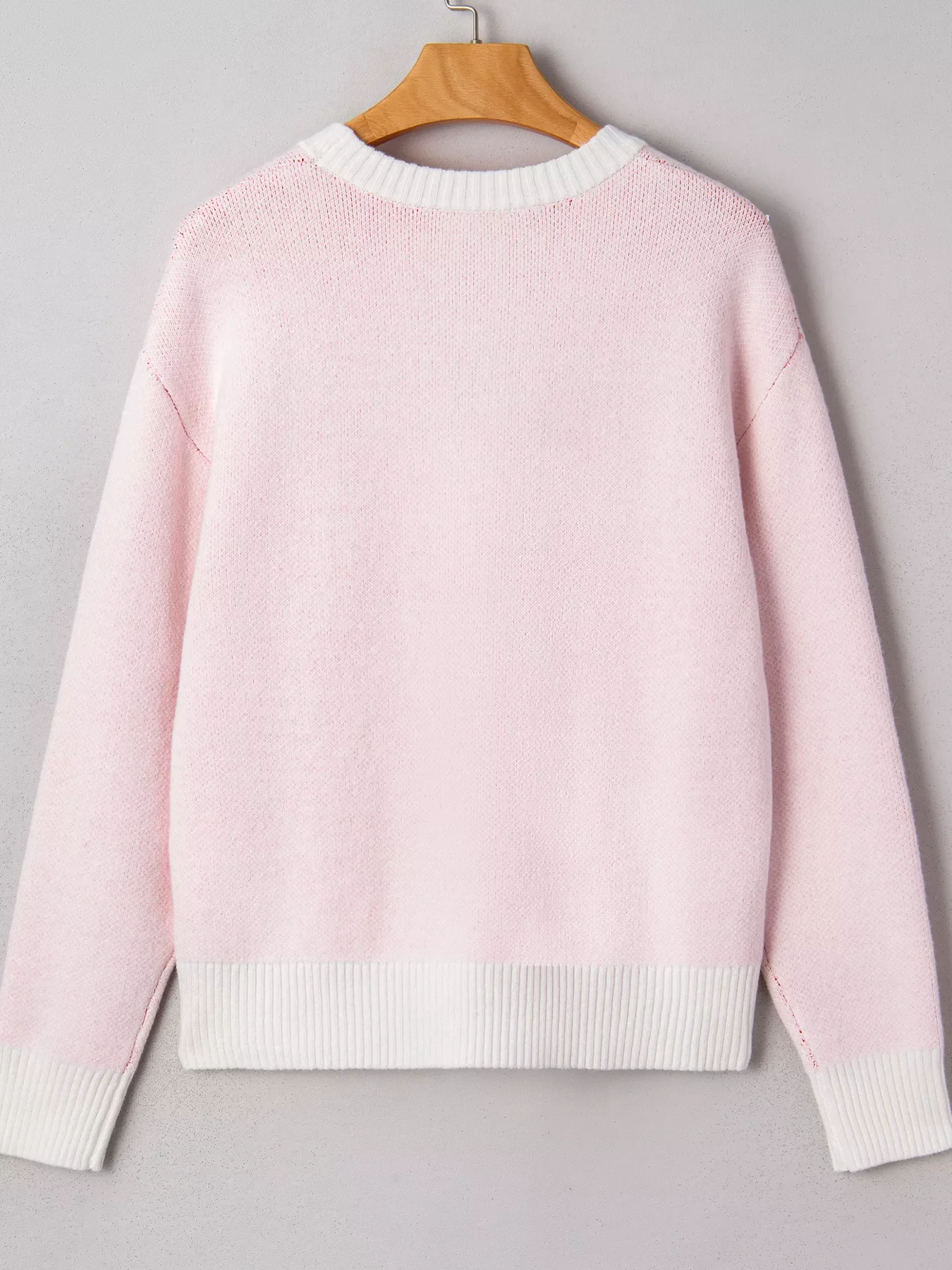 Cherry Pattern Drop Shoulder Sweater - Image 3