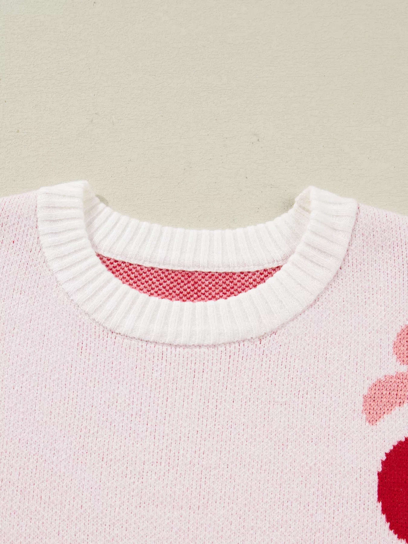Cherry Pattern Drop Shoulder Sweater - Image 4