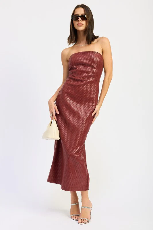 CHINTZ TEXTURED TUBE MIDI DRESS - Image 3
