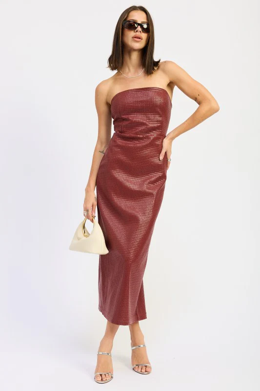 CHINTZ TEXTURED TUBE MIDI DRESS - Image 4
