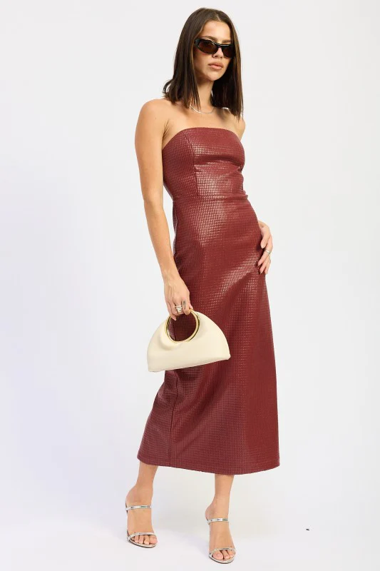 CHINTZ TEXTURED TUBE MIDI DRESS - Image 5
