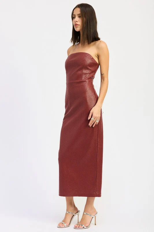 CHINTZ TEXTURED TUBE MIDI DRESS - Image 7