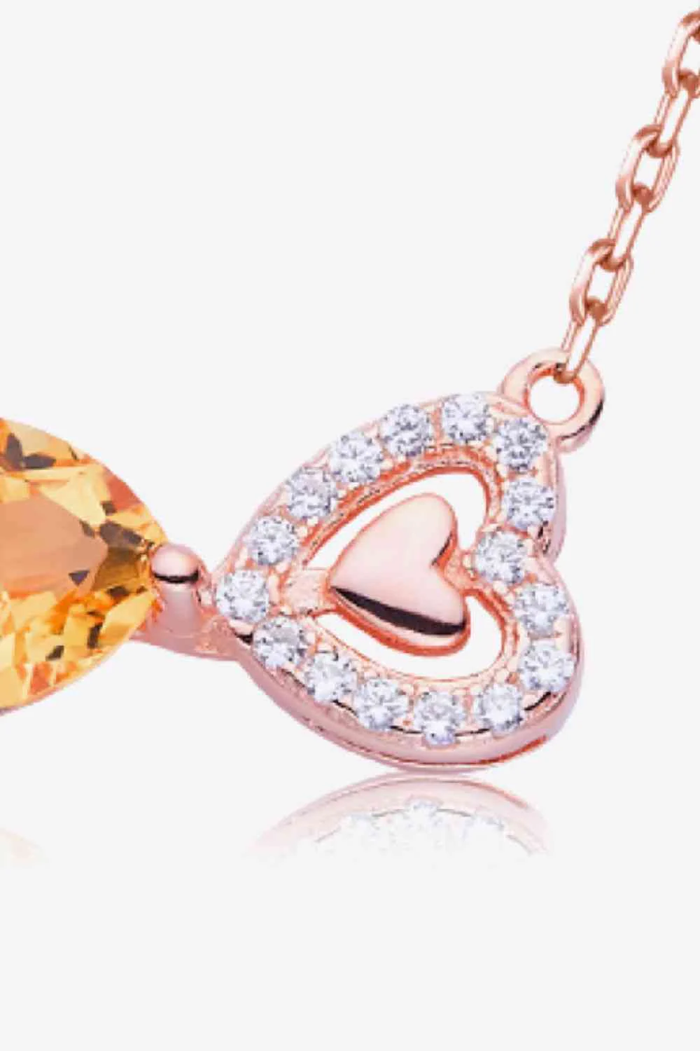 Citrine Heart 925 Sterling Silver Necklace - Image 3