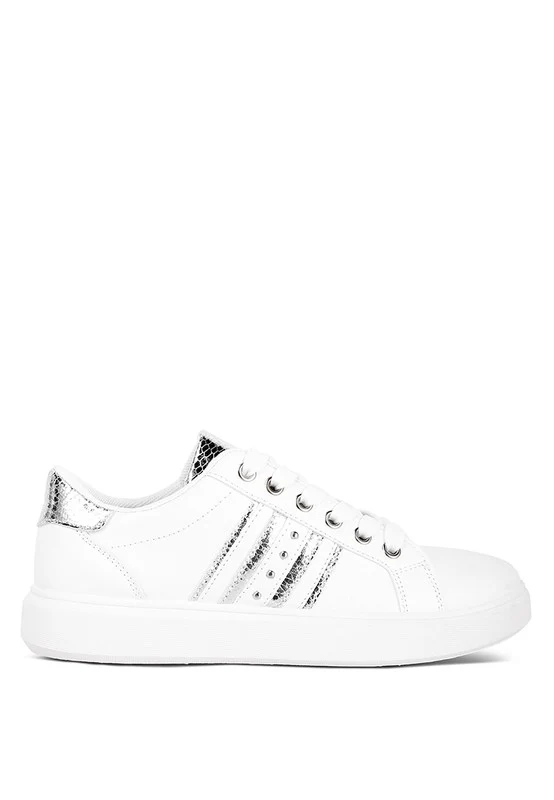 Claude Faux Leather Back Panel Detail Sneakers - Image 2
