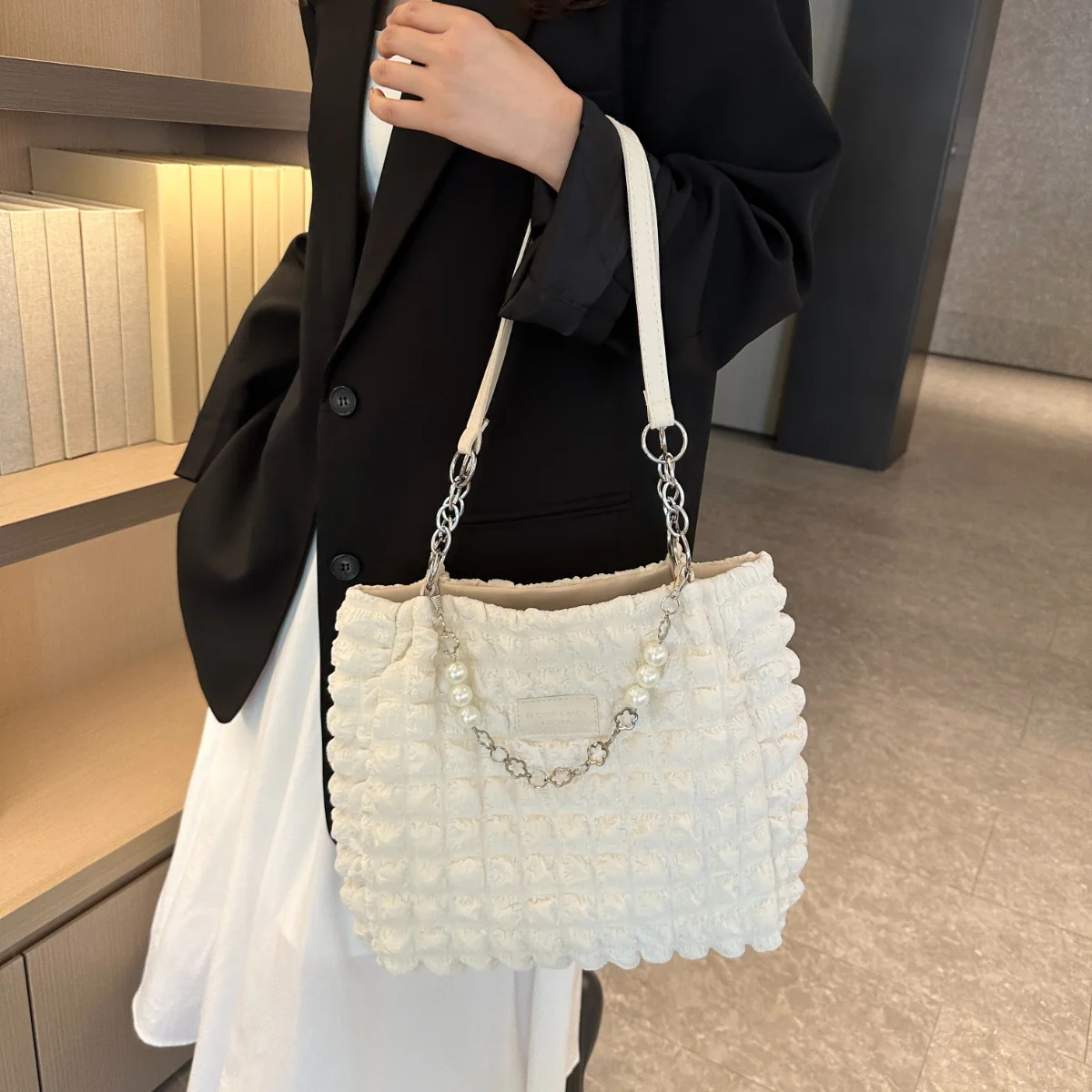 Cloud Puffy Polyester Tote Bag - Image 19