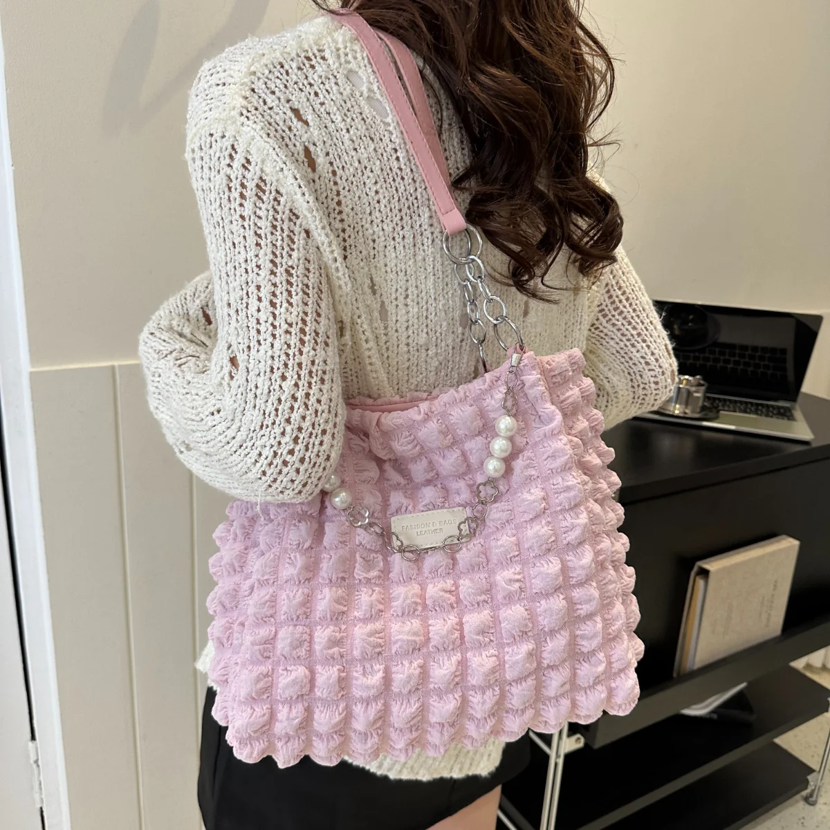 Cloud Puffy Polyester Tote Bag - Image 23