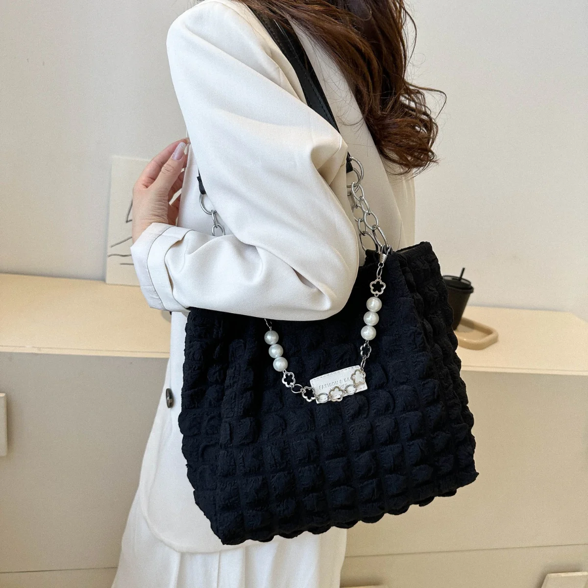 Cloud Puffy Polyester Tote Bag - Image 9