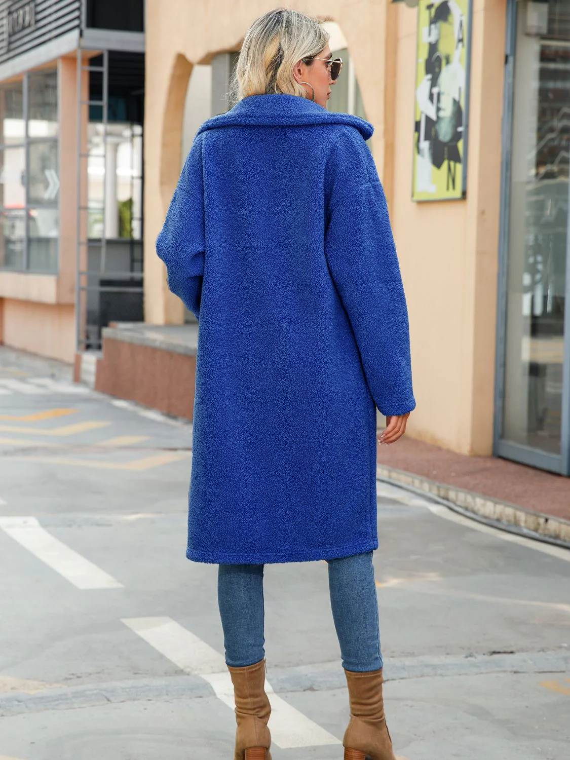 Collared Neck Button Down Coat - Image 2