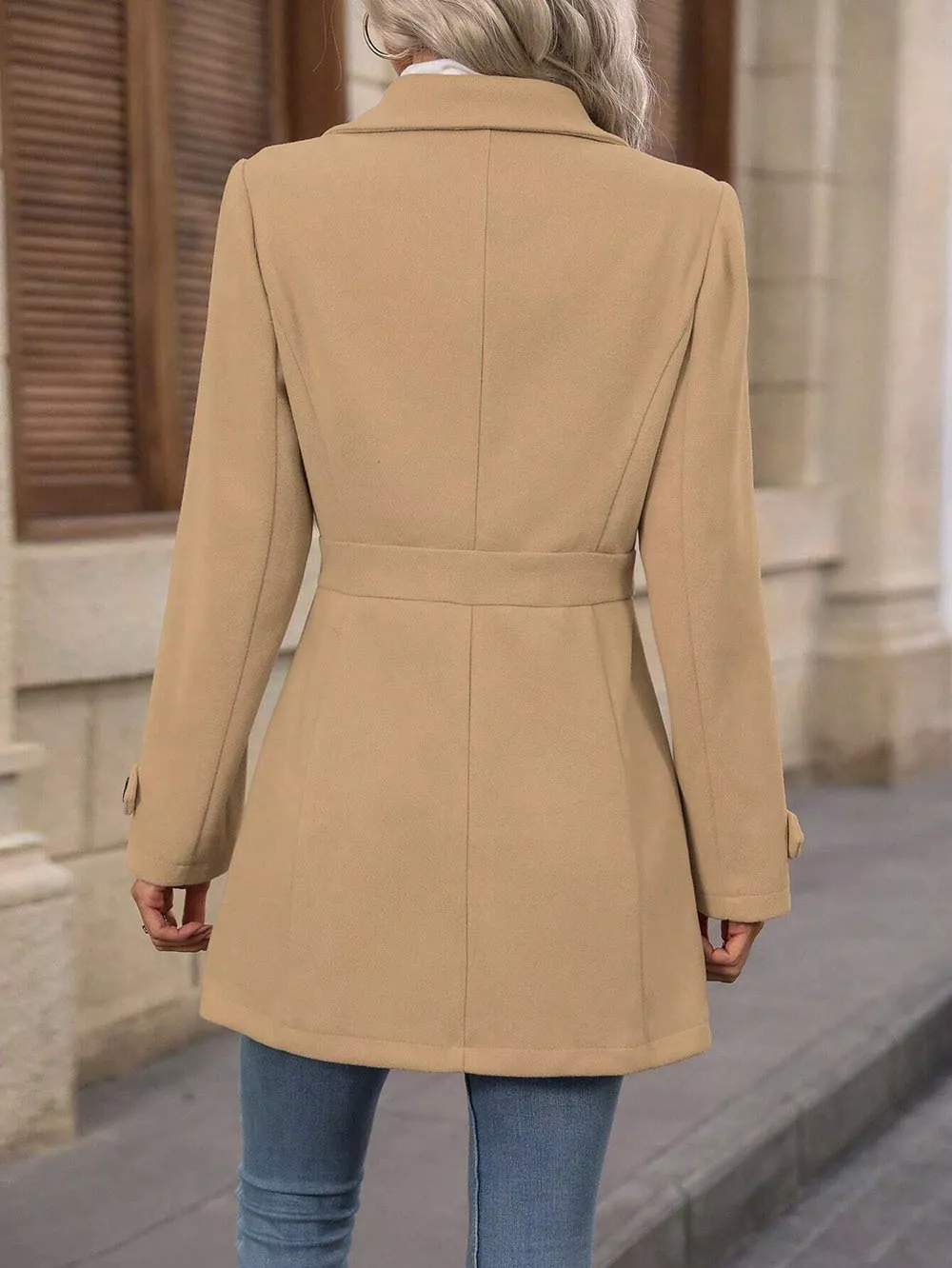 Collared Neck Button Up Coat - Image 11
