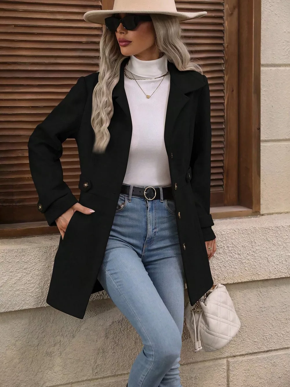Collared Neck Button Up Coat - Image 20