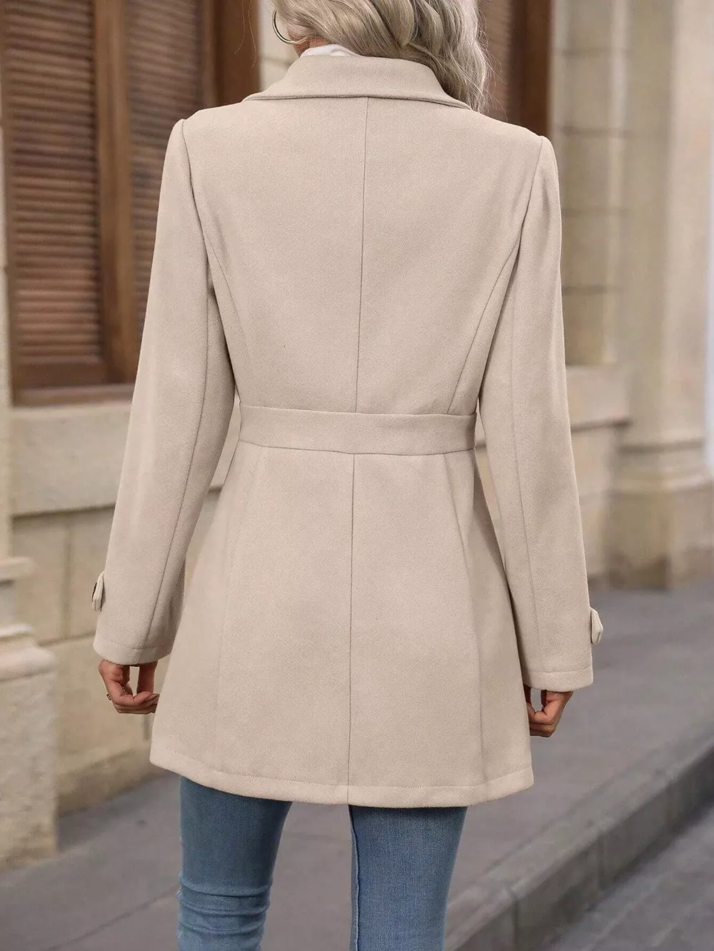 Collared Neck Button Up Coat - Image 6