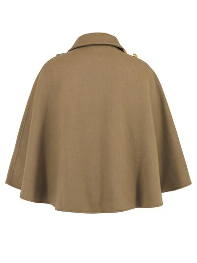Collared Neck Cropped Cape - Image 17