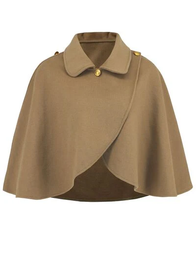 Collared Neck Cropped Cape - Image 18