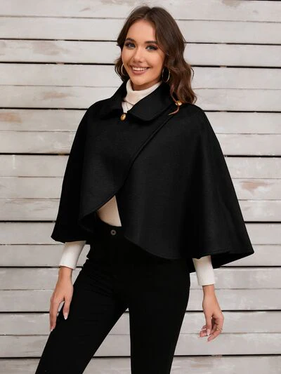 Collared Neck Cropped Cape - Image 7