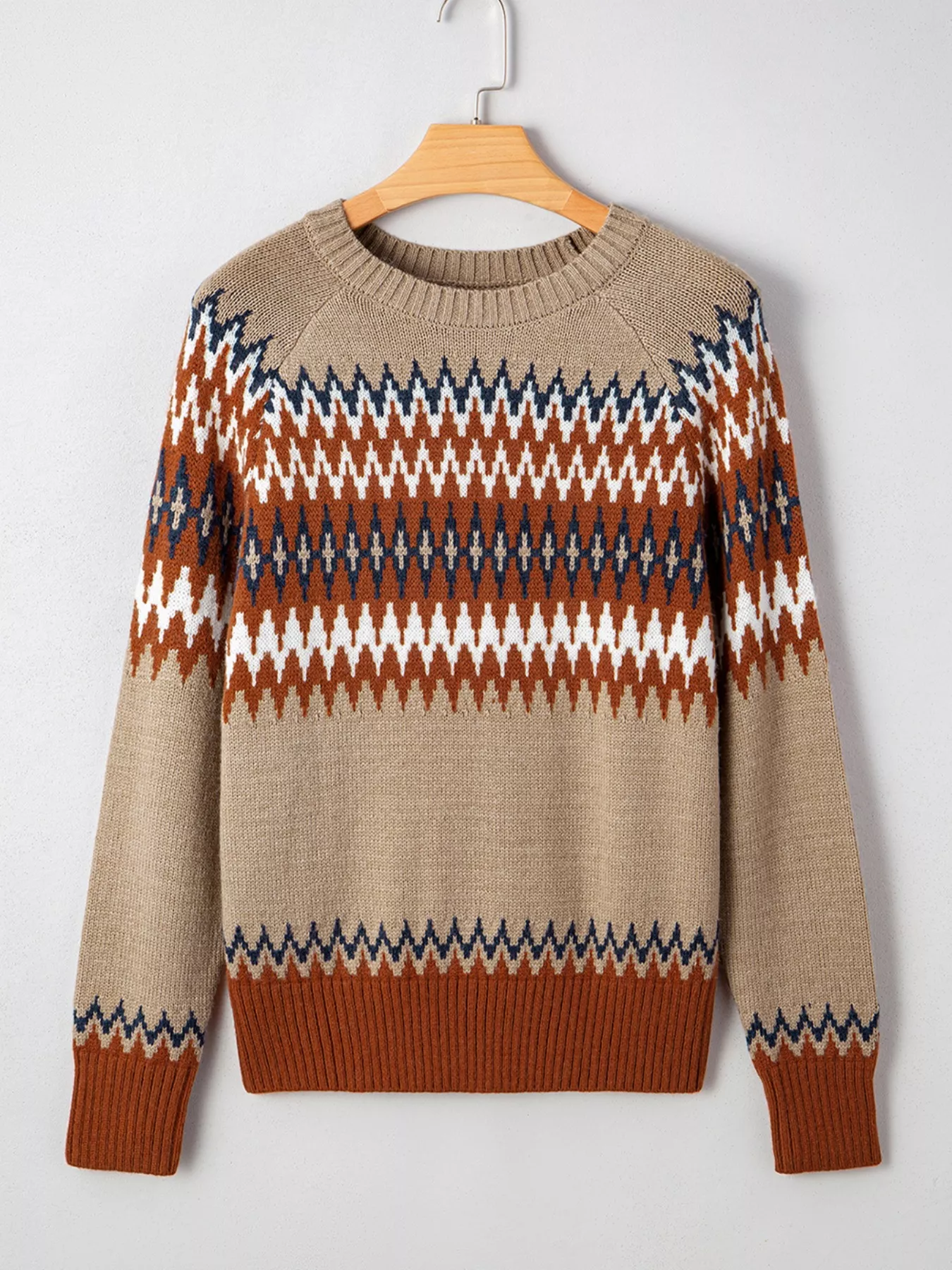Color Block Crew Neck Sweater - Image 6