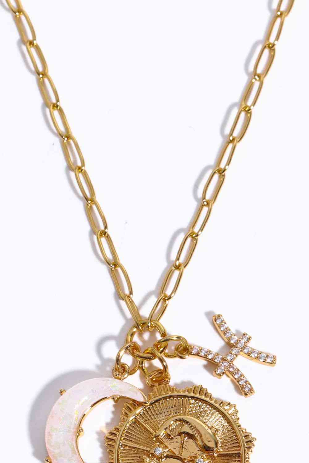 Constellation and Moon Pendant Copper Necklace - Image 3