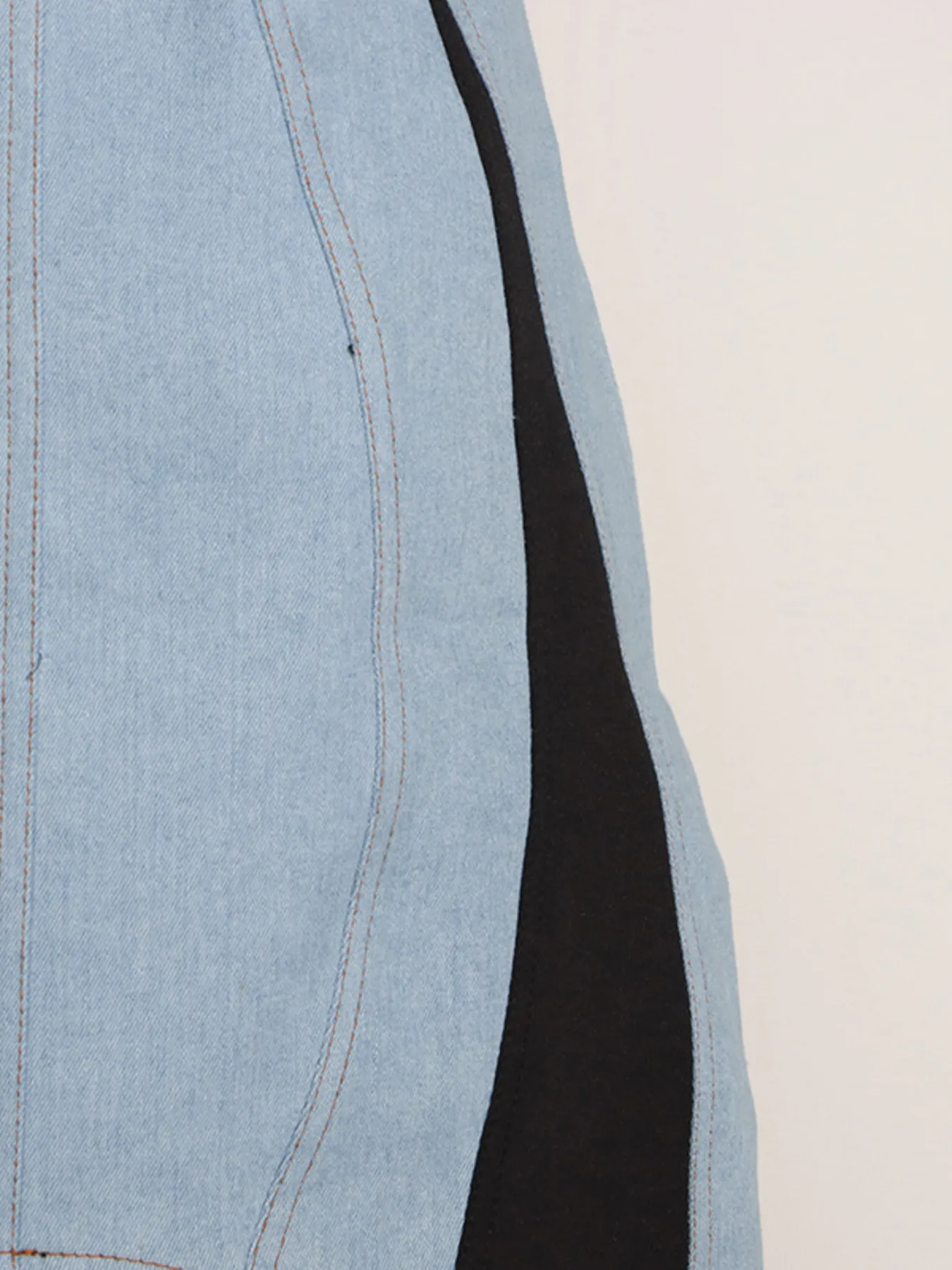 Contrast Adjustable Strap Denim Dress - Image 11