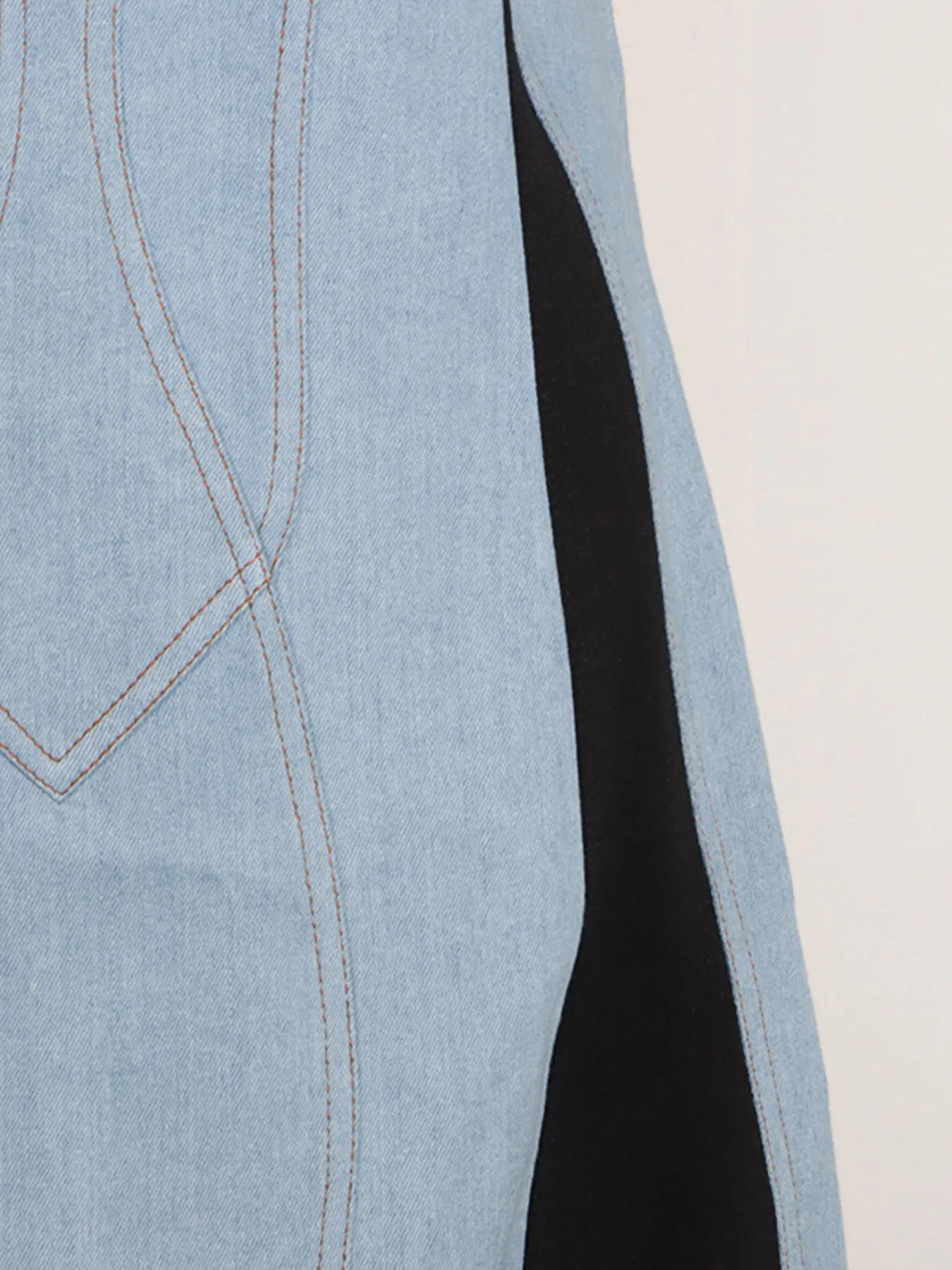 Contrast Adjustable Strap Denim Dress - Image 12