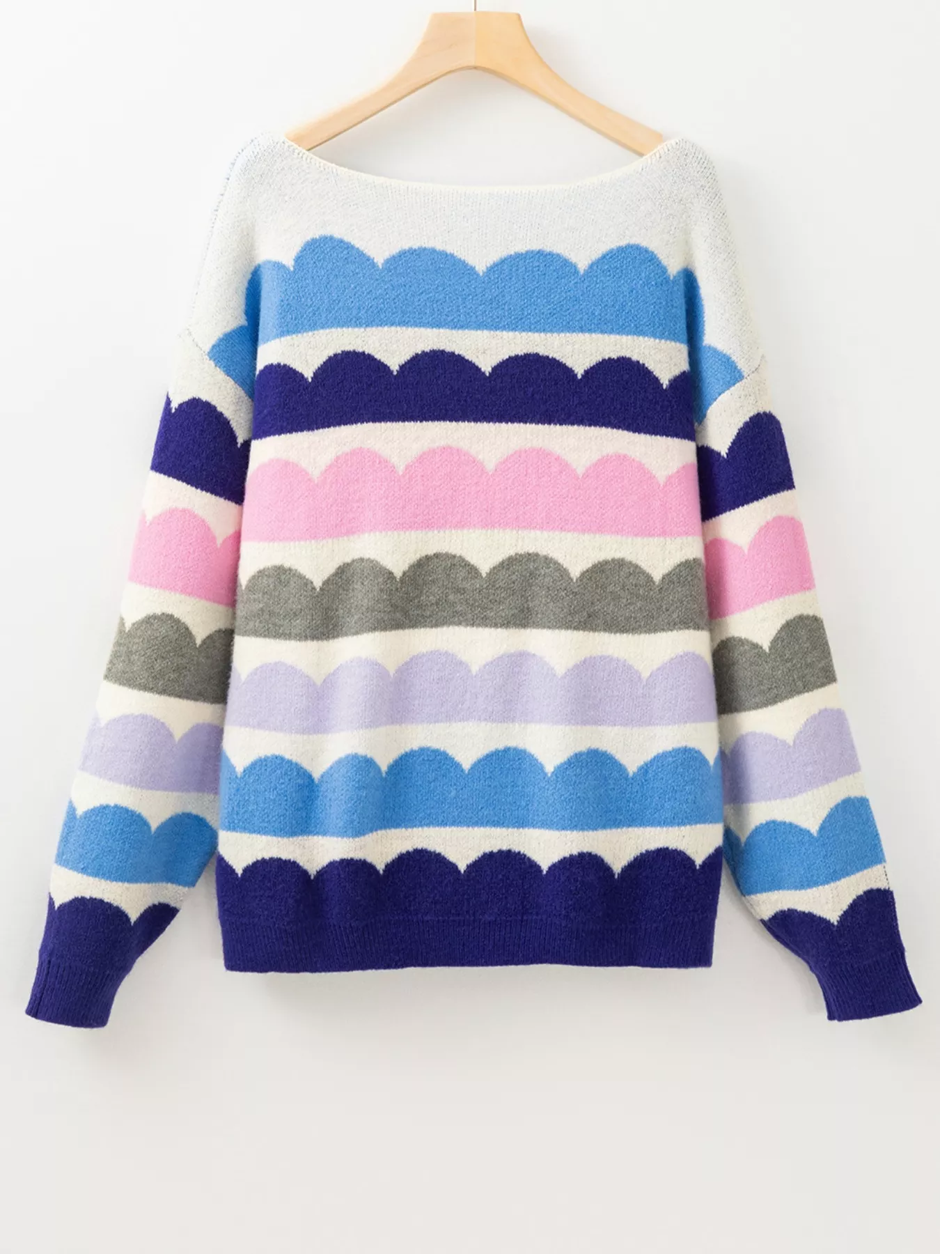 Contrast Boat Neck Sweater - Image 14