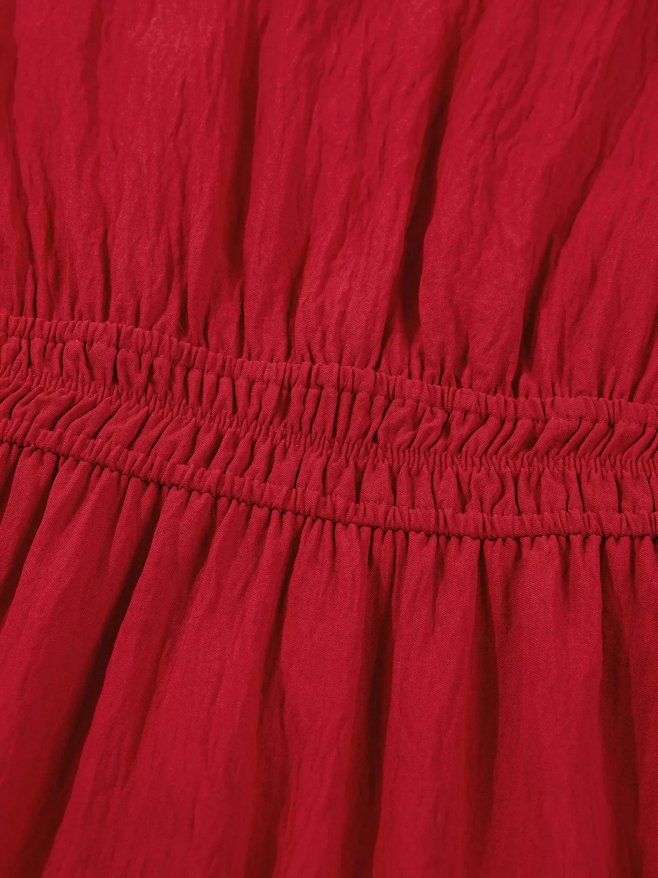 Contrast Embroidered Detail Cinched Waist Tiered Long Sleeve Maxi Dress - Image 9