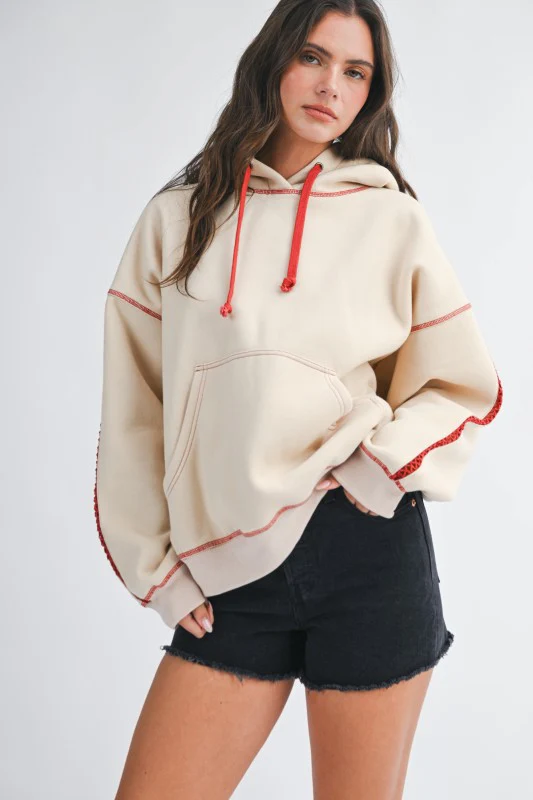 Contrast Stitch Oversized Hoodie