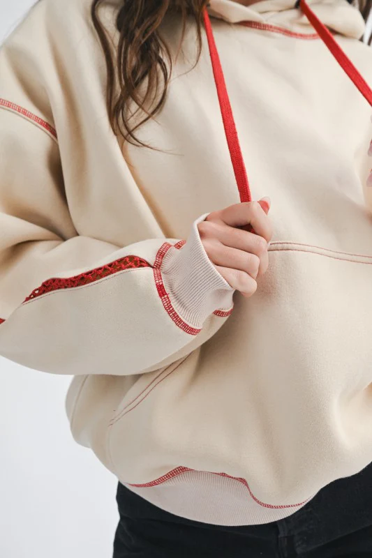 Contrast Stitch Oversized Hoodie - Image 4