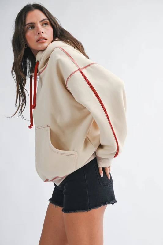 Contrast Stitch Oversized Hoodie - Image 7