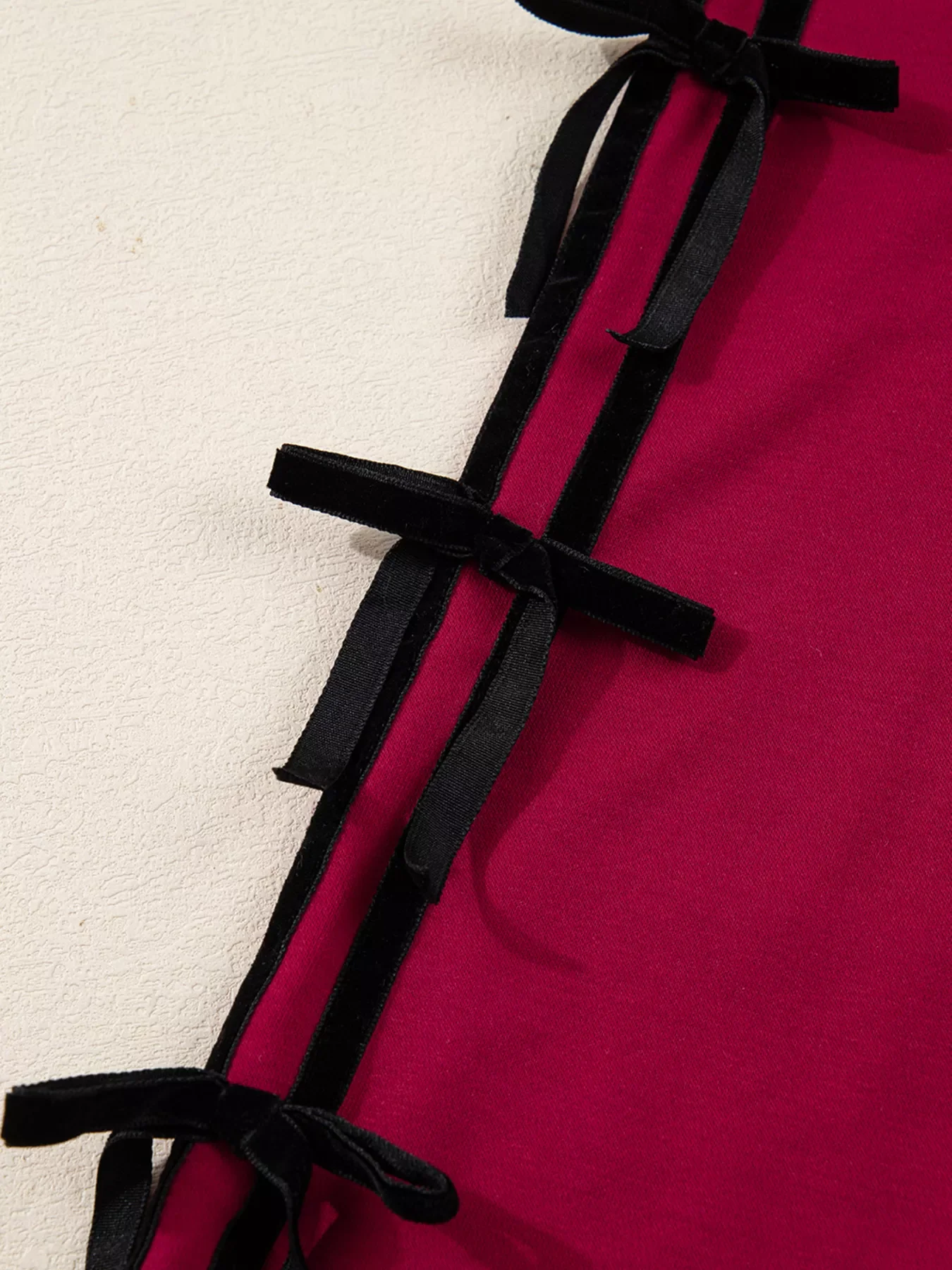 Contrast Striped Bow Detail Drop Shoulder Sweatshirt Dress with Pockets - Image 8