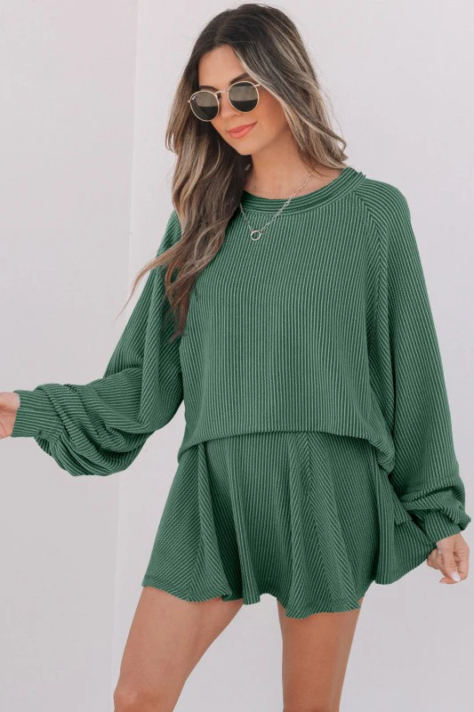 Corded Top and Ruffle Mini Skirt Set - Image 26