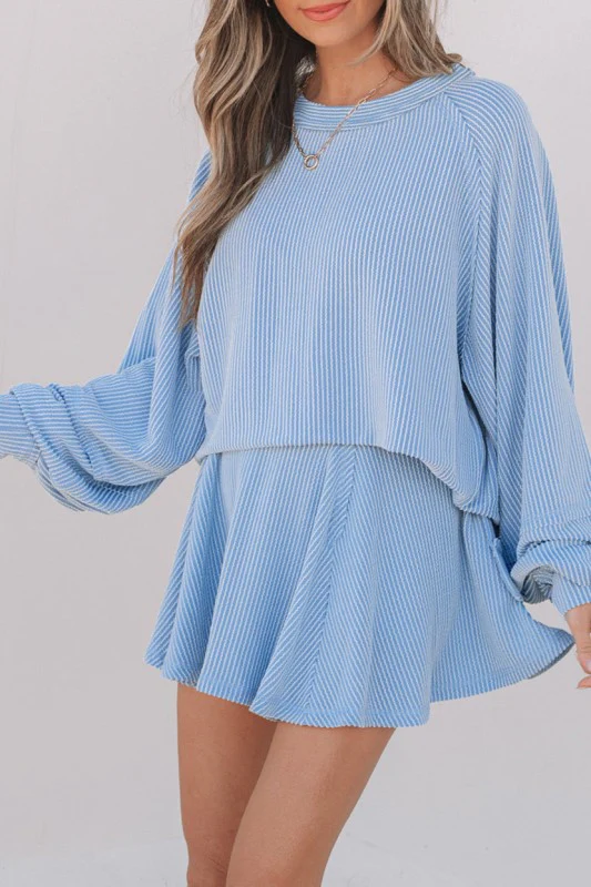 Corded Top and Ruffle Mini Skirt Set - Image 30
