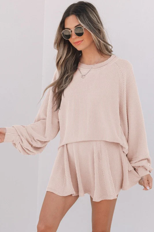 Corded Top and Ruffle Mini Skirt Set - Image 46