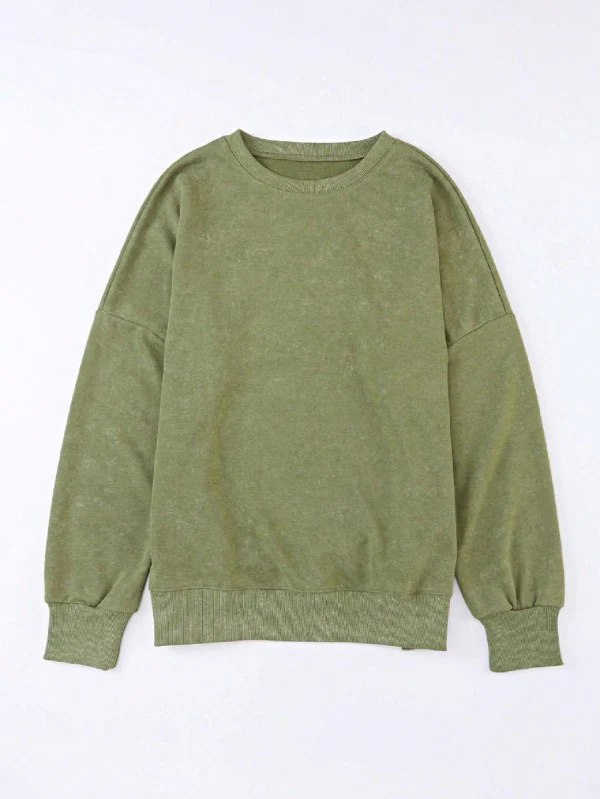 Cotton Acid Mineral Drop Shoulder Relax Sweatshirt - Image 12