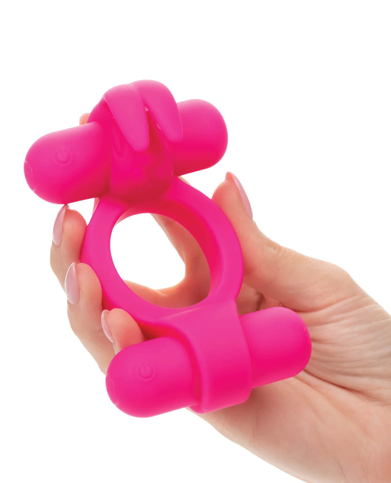 Couple's Enhancer Silicone Rechargeable Rockin' Rabbit Enhancer - Fuchsia - Image 4