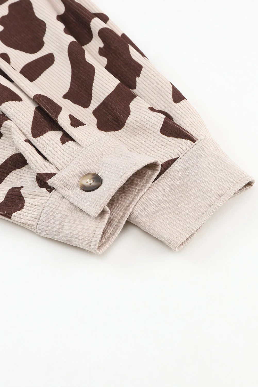 Cow Print Button Up Corduroy Shacket - Image 12