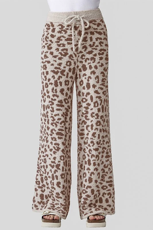 Cozy Warm Soft Leopard Fuzzy Lounge Pants - Image 10