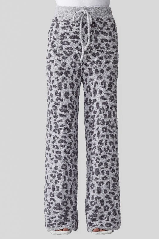 Cozy Warm Soft Leopard Fuzzy Lounge Pants - Image 13