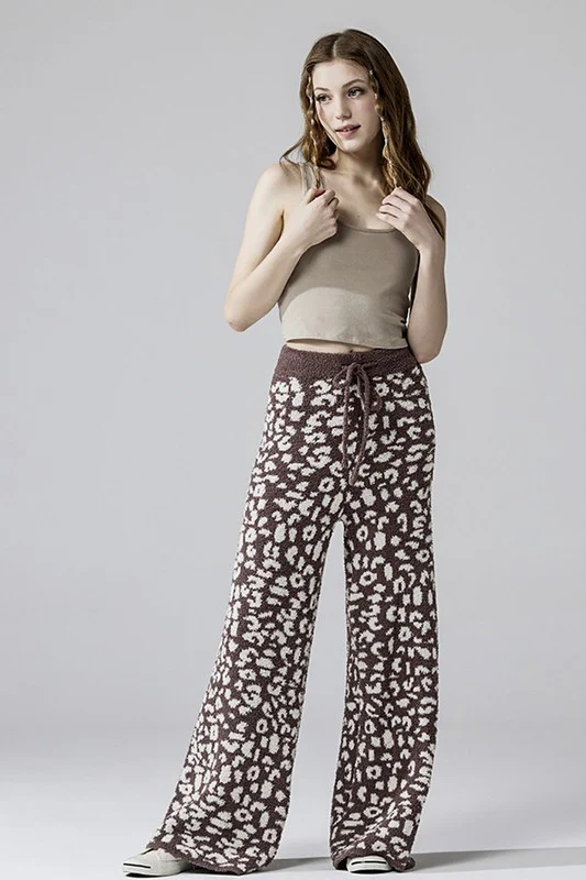 Cozy Warm Soft Leopard Fuzzy Lounge Pants - Image 2