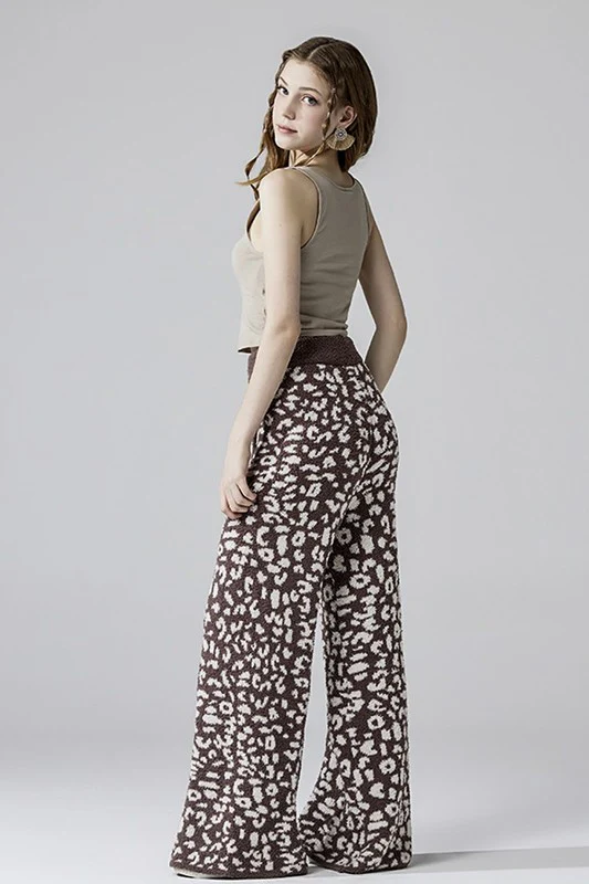 Cozy Warm Soft Leopard Fuzzy Lounge Pants - Image 4