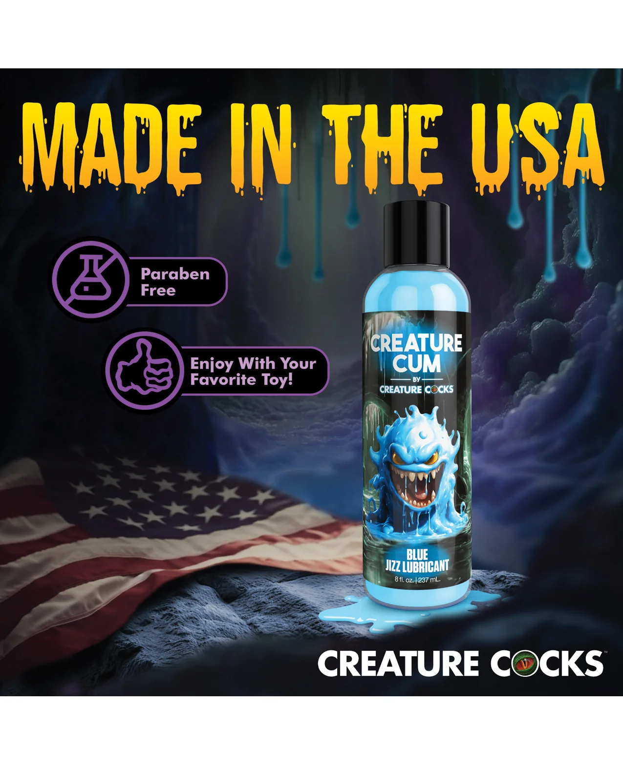 Creature Cocks - Creature Cum Blue Water-Based Lubricant 8 oz - Image 5
