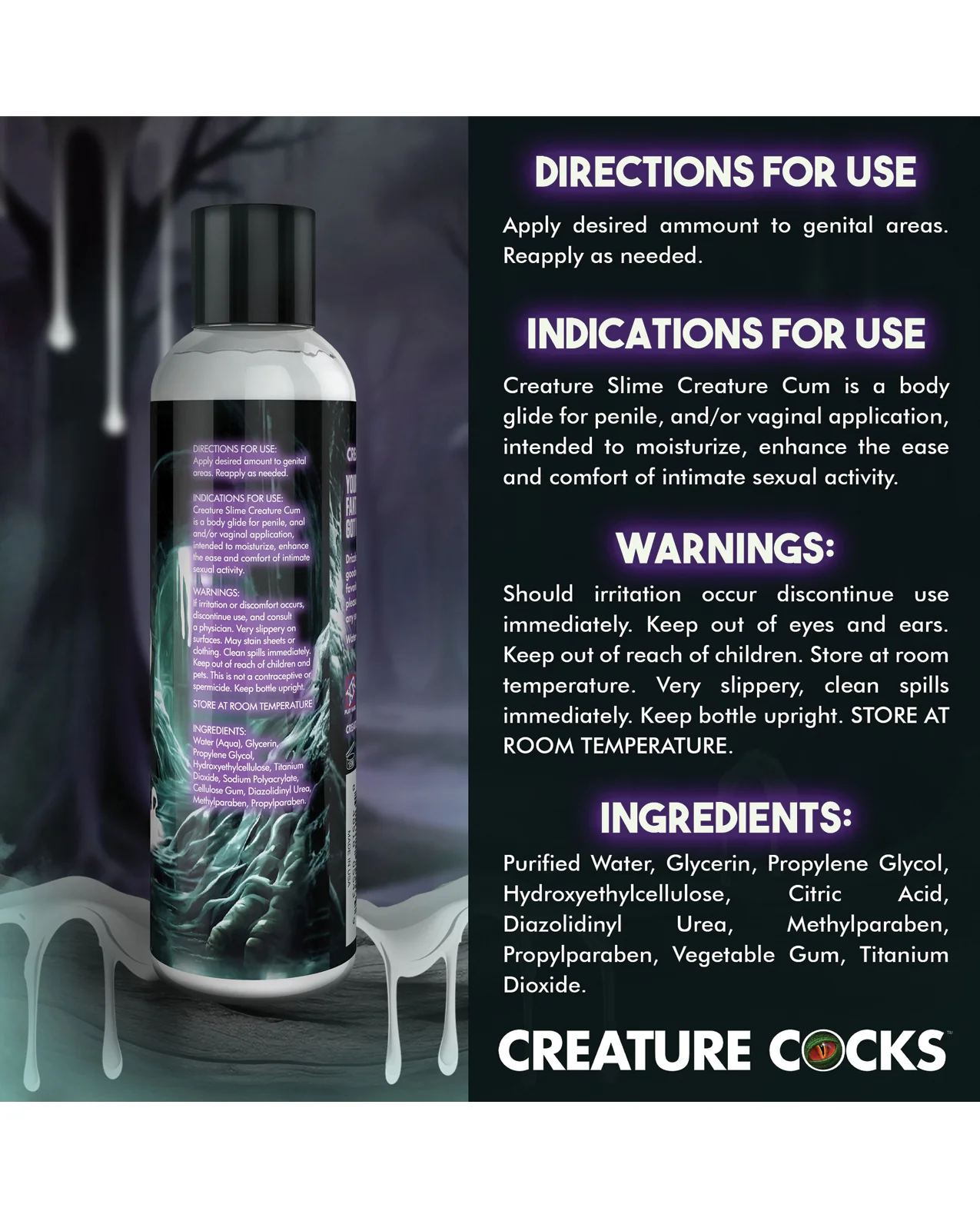 Creature Cocks - Creature Slime Creature Cum Unscented Jizz Lubricant 8 oz - Image 3