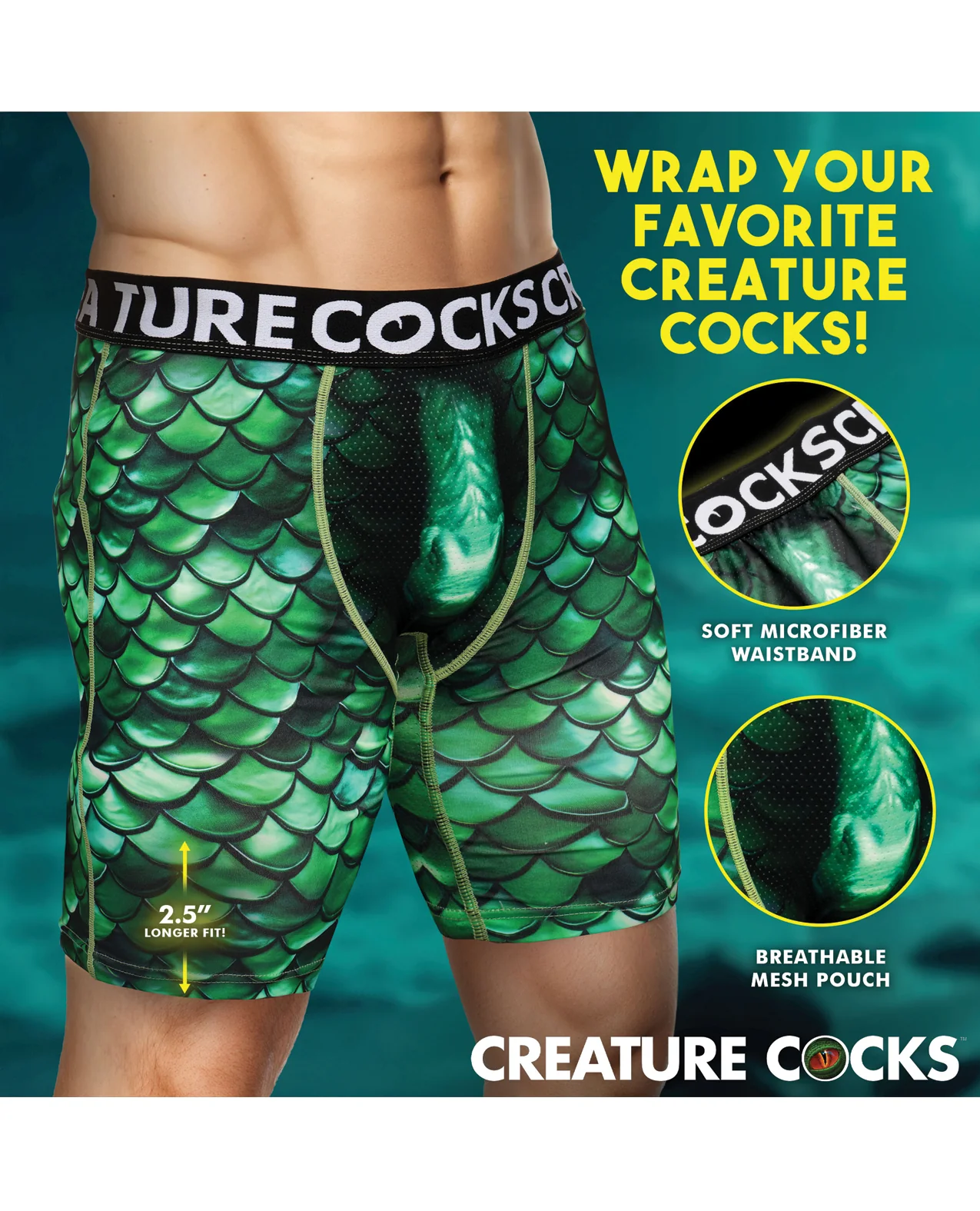 Creature Cocks - Creature Wear Cockness Monster Lake Creature Boxer Shorts - MD - Image 4