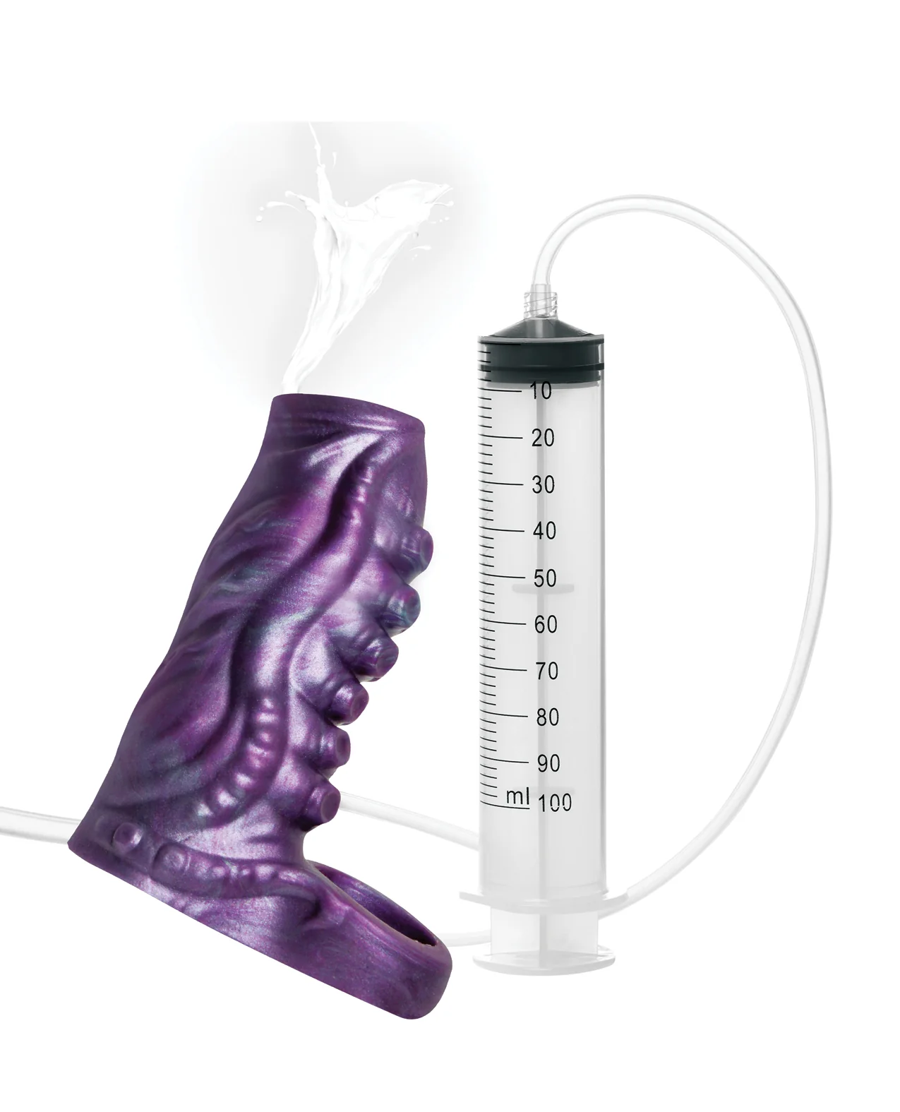 Creature Cocks Tentacle Squirting Silicone Penis Enhancer - Purple - Image 2