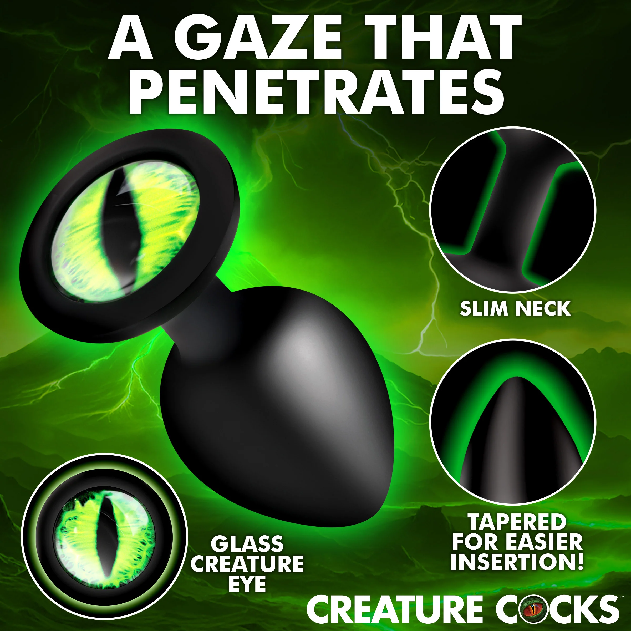 Creature Eye Green Eye Silicone Butt Plug - Medium - Image 5