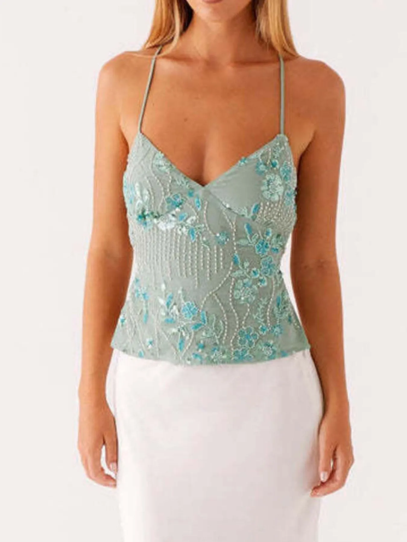 Crisscross Back V-Neck Cami - Image 31