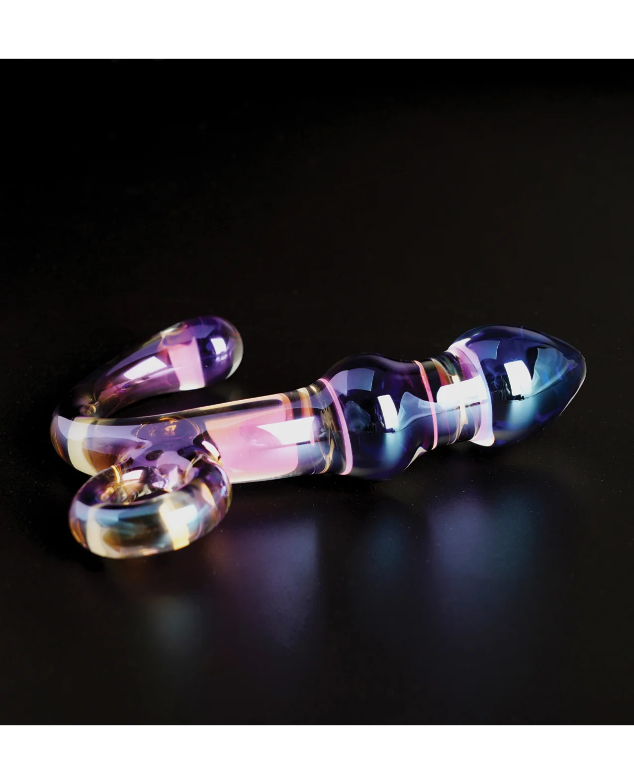 Cristal Orchid Pulse Glass Dildo w/Removable Bullet Vibe - Purple - Image 3