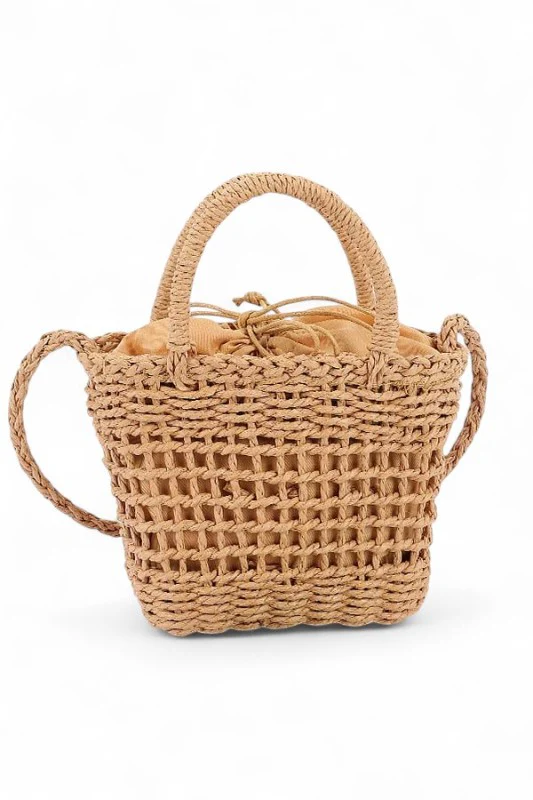Crochet Cherry Straw Basket Swing Bag - Image 5